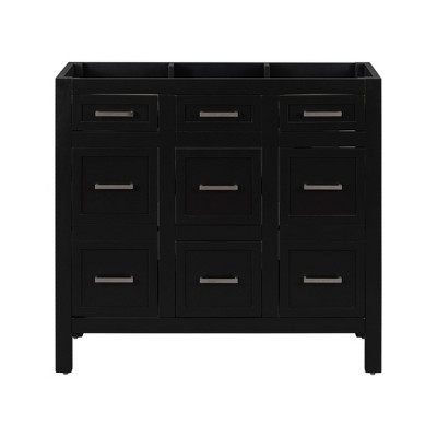 NicBex Bathroom Vanity without Sink,Multi-Functional Bathroom Sink Vanity with 2 Soft Close Doors and 4 Drawers,36" Bathroom Sink Cabinet,Black