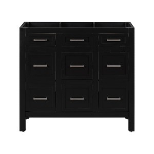 NicBex Bathroom Vanity without Sink,Multi-Functional Bathroom Sink Vanity with 2 Soft Close Doors and 4 Drawers,36" Bathroom Sink Cabinet,Black - 1 of 4