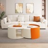 Okak Round Nesting Coffee Table Set 2-Piece Modern Extendable Sliding Top Side Tables for Living Room/Office, Space-Saving No Assembly Small Space - 2 of 4