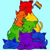 Adult Design By Humans Cat Pile Rainbow Pride Flag By ACEGlobal Racerback Tank Top - 2 of 2