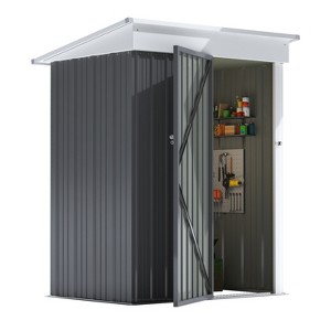 LACOO 5' x 3' Slanted-Roof Metal Shed - 1 of 4