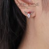 Christmas Reindeer Earrings Womens White Gold Plated Santa Hat Deer Pear CZ Ginger Lyne Collection - 4 of 4