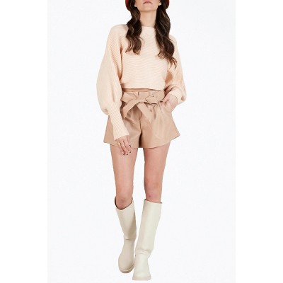 Women's MISHA CROPPED RIBBED-KNIT SWEATER - LUCCA