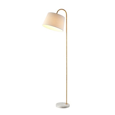 Dacey 68.5" Gold Leaf and White Arc Floor Lamp with Marble Base