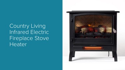 Navy Blue Freestanding Electric Fireplace Stove with Mantel