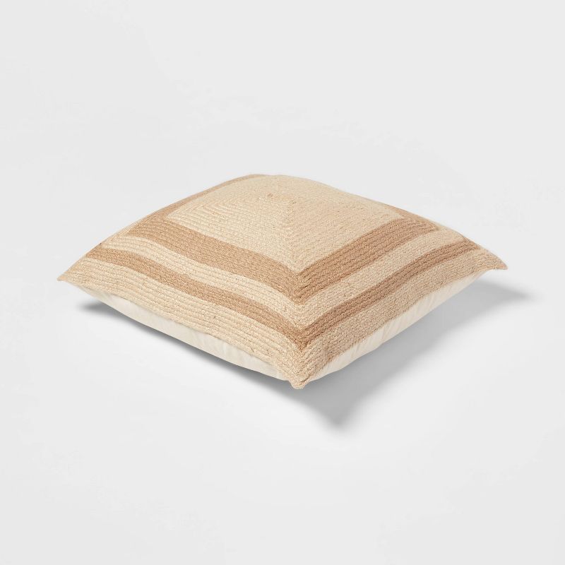 Color Block Jute Floor Pillow Neutral - Threshold&#8482;, 3 of 5