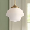 Possini Euro Design Soft Gold Mini Pendant Light 11" Wide Modern Schoolhouse Opal Glass Shade for Dining Living Room House Island - 2 of 4