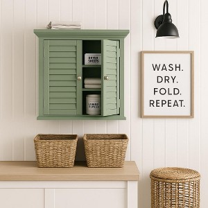 Teamson Home Glancy Removable Two-Door Wall Cabinet with Faux Louvered Doors, Navy - 1 of 4