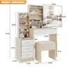 Vanity Desk with Mirror and LED Lights, Makeup Vanity Desk with Sliding Lighted Mirror, Dressing Table with 4 Drawer - 2 of 4