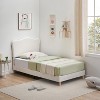 Upholstered Twin Size Bed Frame with Scallop Headboard, Cute Velvet Twin Bed for Girls/Boys, Sturdy Platform Bed, No Box Spring Needed,  Blue - 4 of 4