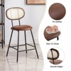 GlasFlength Dining Sets, Mid-Century Modern Bar Stool Set of 4 for Kitchen, Bar, Counyer, Brown, 16.1"*16.1"*36.8" - 4 of 4