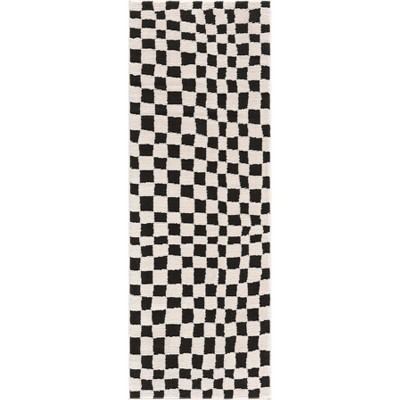 Hauteloom Lajos Black & White Checkered Area Rug