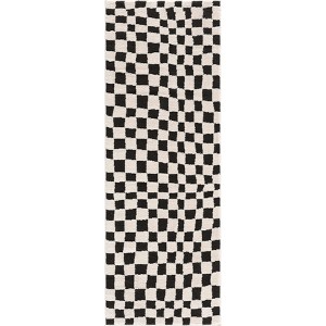 Hauteloom Lajos Black & White Checkered Area Rug - 1 of 4