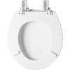 Kendall Never Loosens Round Enameled Wood Toilet Seat with Easy Clean and Slow Close Hinge White - Mayfair by Bemis - image 4 of 4