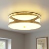 DORESshop Round LED Flush Mount Ceiling Light, 16W Integrated Fixture with Copper-Tone Metal and Glass, 3-Color Temperature 3000K/4000K/5000K - 3 of 4
