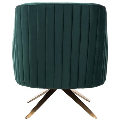 Emerald Velvet Swivel Arm Chair with Gold Brushed Base