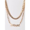 Slickblue Women's Necklace Set, Gold Chunky Chain with Rhinestones and "Babygirl" Pendant, Trendy Style, 15"&17.5" - 2 of 3