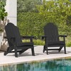 Arceso Folding Adirondack Chair,  15 Inch HDPS Fire Pit Patio Chairs Weather Resistant, Modern Plastic Outdoor Chairs with Cup Holder - 2 of 4