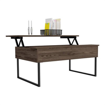 Bari Coffee Table Dark Walnut - Boahaus: Lift-Top, Hidden Storage, Modern Design