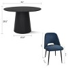 5-Piece Dining Table Set for 4, 46" Modern Round Manufactured Grain Dining Table with 4 Upholstered Fabric Dining Chairs for Dining Room-Maison Boucle - image 4 of 4