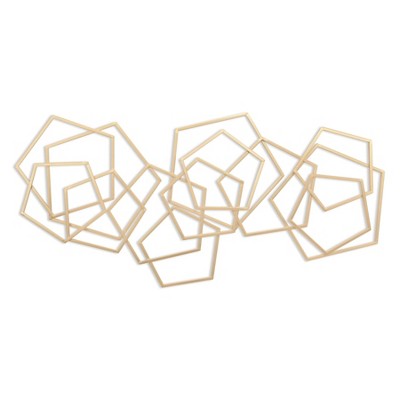 Cheung's Astraga Multi Pentagon Metal Wall Art Gold