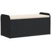 vidaXL Storage Bench with Cushion Black 45.3"x20.1"x20.5" Poly Rattan - 2 of 4