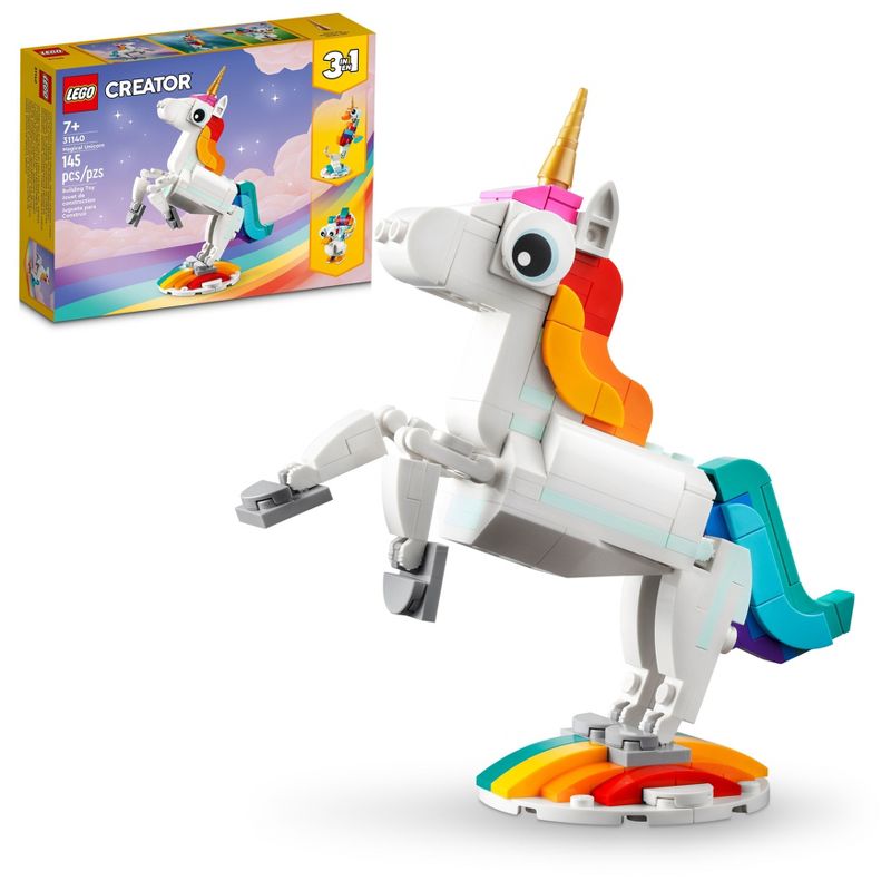 LEGO Creator 3 in 1 Magical Unicorn Toy Animal Playset 31140, 1 of 8