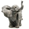 Evideco French Home Goods Standing Elephant Statuette Figurine Sculpture Distressed Grey Ecru - 4 of 4