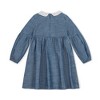 Girls' Organic Empire Waist Peter Pan Collar Chambray Dress, Infant - 3 of 3