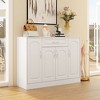 Famapy White 2-Doors Entryway Shoe Cabinet With Storage Drawer - image 3 of 4