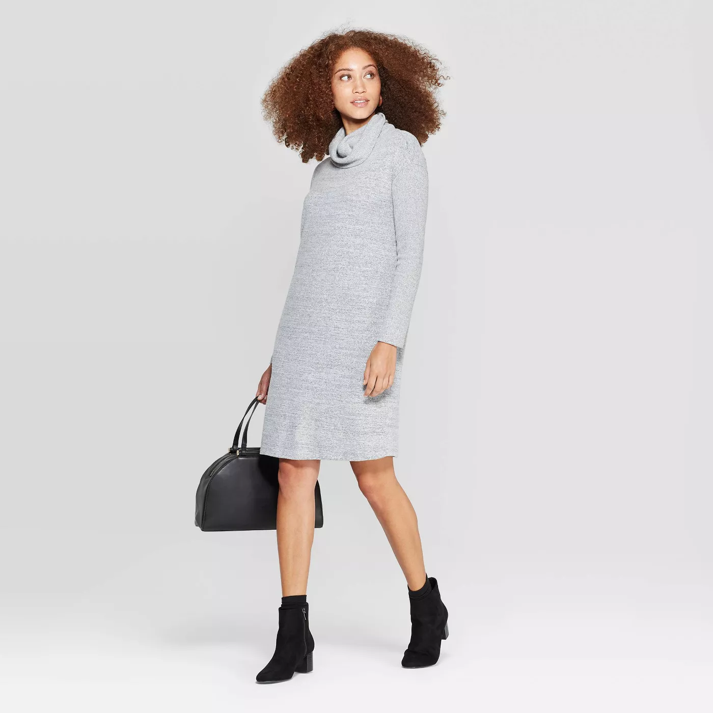 Women's Easy Fit Elbow Sleeve Turtleneck Knit Dress - A New Day™