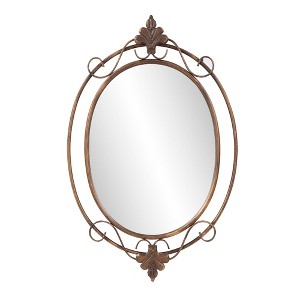 Howard Elliott 33"x21" Decorative Wall and Accent Mirror with Vintage Oval Metal Frame: Antique Gold, No Assembly Required - 1 of 4