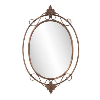 Howard Elliott 33"x21" Decorative Wall and Accent Mirror with Vintage Oval Metal Frame