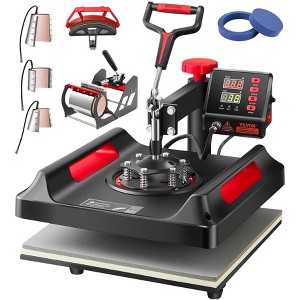 VEVOR Heat Press Machine 8 in 1 Combo, Heat Press 15x15, Swing Away T Shirt Printing Machine Digital Control, Black - 1 of 4