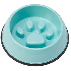 The Lakeside Collection Pawprint Slow Feed Dog Bowls - 1 of 2