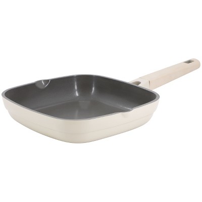 Gibson Elite Lancaster Ceramic Nonstick Aluminum Square Frying Pan in Beige