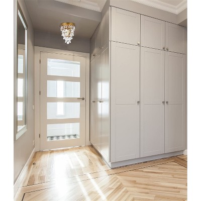 Nordic Brass and Crystal Flush Mount Light Fixture