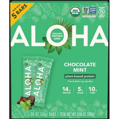 ALOHA Chocolate Mint Protein Bars - 9.88oz/5ct