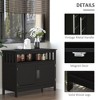 Sideboard Buffet Cabinet, Modern Kitchen Cabinet, Coffee Bar Cabinet with 2-Level Shelf and Open Compartment, Black - 2 of 4