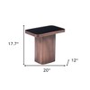 HomeRoots 18" Black And Bronze Glass And Steel Pedestal End Table - 3 of 4