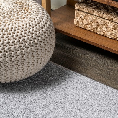 Light Gray Synthetic Reversible Low-Pile Area Rug