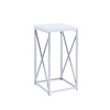 Syemin End Tables Glossy Small Side Table, Modern Accent Nightstand, Narrow Side Table, Living Room Tables, White, 13.25"*13.25"*28.75" - 3 of 4