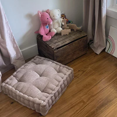 user image by birdie, 20"x20" Oversize Diah Poly Chenille Square Floor Pillow - Intelligent Design