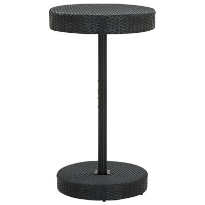 vidaXL Patio Table Black 23.8 inches x41.7 inches  Poly Rattan