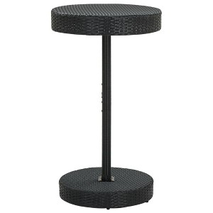 vidaXL Patio Table Black 23.8 inches x41.7 inches  Poly Rattan - 1 of 4