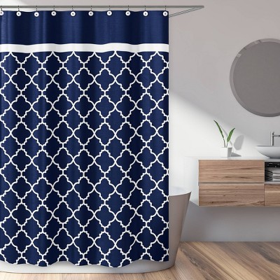 Trellis Shower Curtain Navy - Sweet Jojo Designs