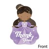 Big Dot of Happiness Princess Thank You Cards with Envelopes, Purple Flat Princess Birthday Party Blank Thank You Note Cards, Set of 12 - 3 of 4