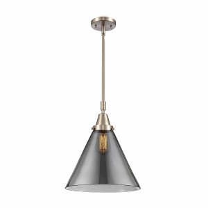 Cone - 1 Light Stem Hung Mini Pendant In Industrial Style-17.13 Inches Tall and 12 Inches Wide - 1 of 1
