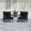 WestinTrends Avalon Outdoor Modern HDPE Patio Club Chairs with Deep Seat Cushions (Set of 2) - 2 of 4