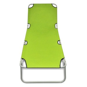 vidaXL Sun Lounger Apple Green Polyester One Size Foldable Sun Lounger - 1 of 4